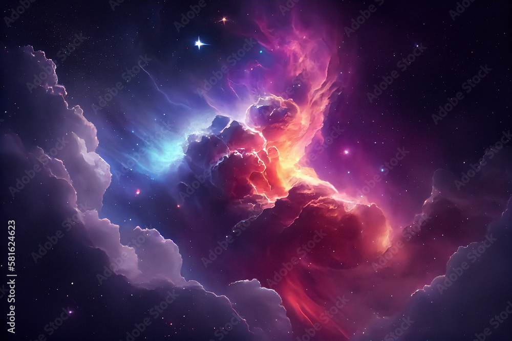 Wall mural space art nebula is a textured background inspired by the wonders of the sky and galaxy. featuring d