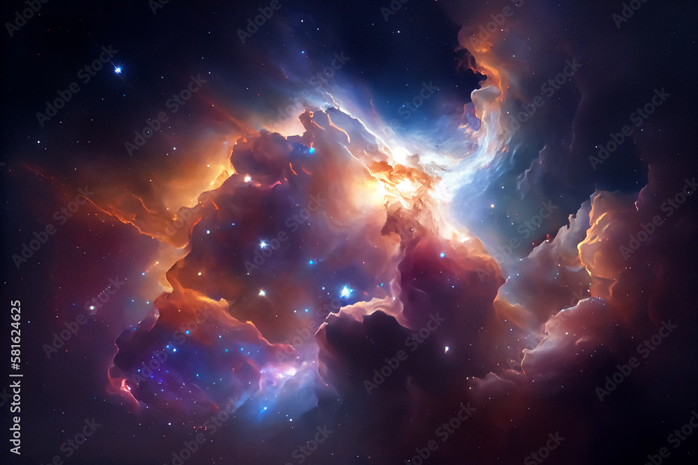 Wall mural space art nebula is a textured background inspired by the wonders of the sky and galaxy. featuring d