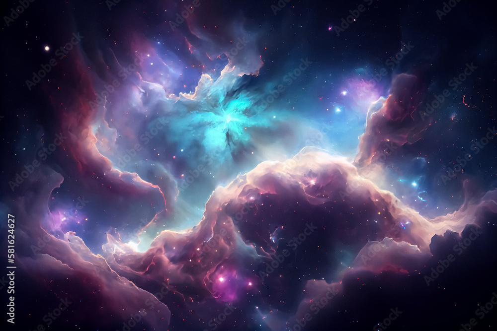 Wall mural space art nebula is a textured background inspired by the wonders of the sky and galaxy. featuring d