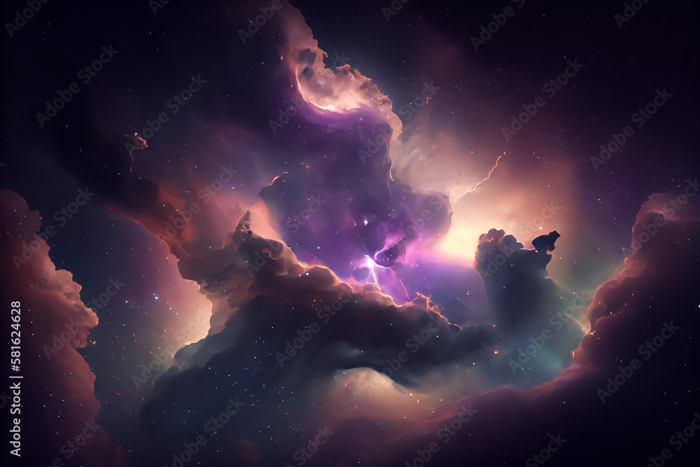 Wall mural space art nebula is a textured background inspired by the wonders of the sky and galaxy. featuring d