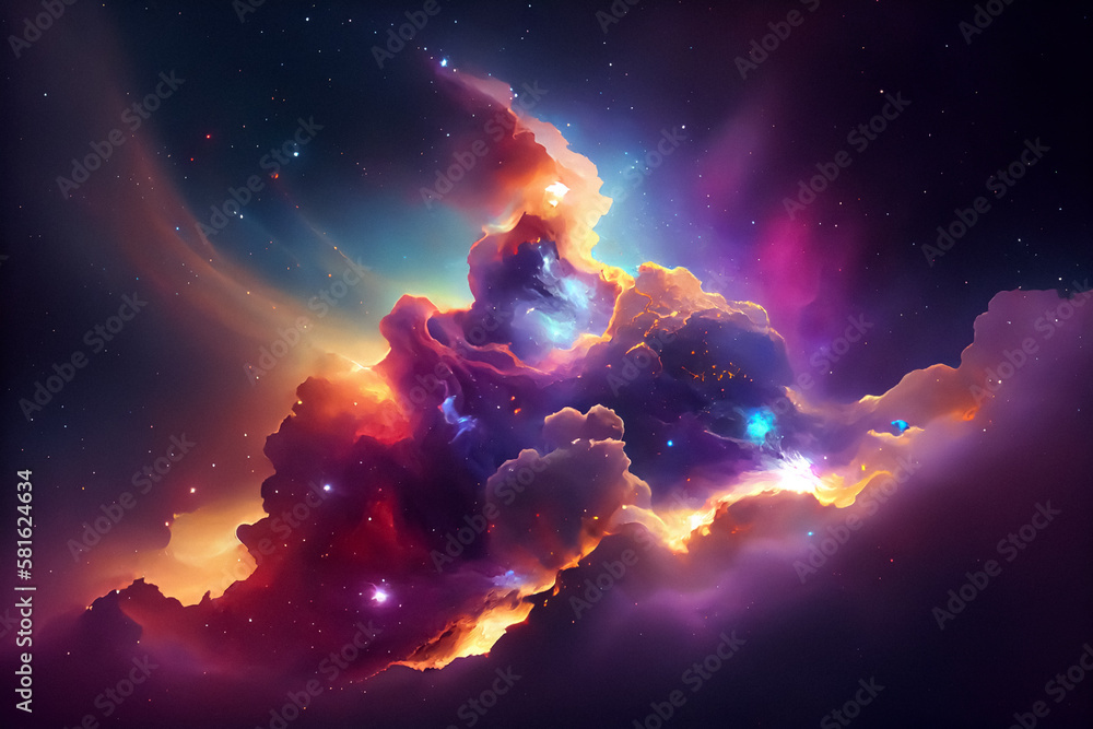 Wall mural space art nebula is a textured background inspired by the wonders of the sky and galaxy. featuring d