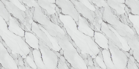 Seamless texture of white marble with dark veins, natural stone background. Generative AI