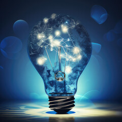 Innovative Electric Blue Brilliance: A Stunning Lightbulb Photo