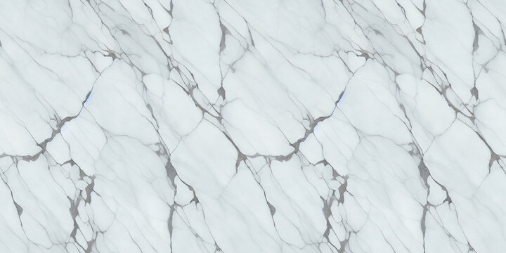 Seamless texture of white marble with dark veins, natural stone background. Generative AI