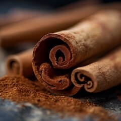 Close up view of cinnamon