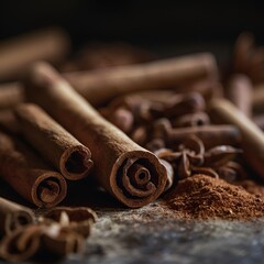 Close up view of cinnamon