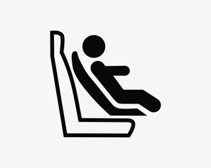 Forward Facing Child Seat Children Car Vehicle Safety Black White Silhouette Sign Symbol Icon Vector Graphic Clipart Illustration Artwork Pictogram