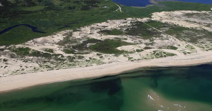 Aerial of Truro at the Cape Cod National Seashore where the Pilgrims First Patroled for Fresh Water