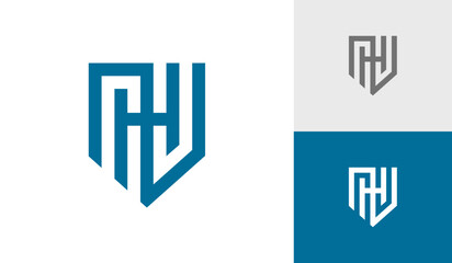 Letter NH or HN initial monogram emblem logo design vector