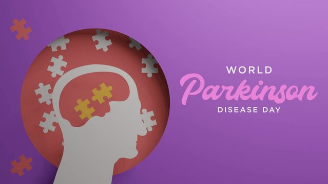 World Parkinson disease Day poster with silhouettes of human faces in paper cut and copy space. Alzheimer's Disease. mental health. brain cancer. down syndrome 3d render illustration.