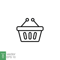 Shopping basket icon. Simple line style for web template and app. Shop, cart, bag, store, online, purchase, buy, retail, vector illustration design on white background. EPS 10.