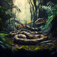 Snake : Tiger Snake. Generative AI