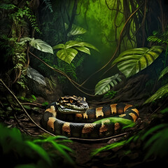 Snake : Tiger Snake. Generative AI