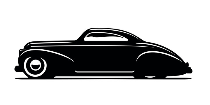 Vector layouts of hotrod. Retro car. Lowrider 
