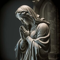 Powerful Symbolism: St. Mary in Prayer - Generative AI