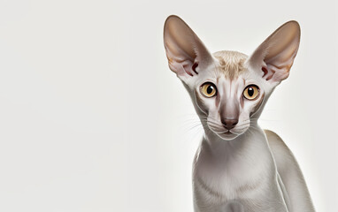 The Graceful and Elegant Oriental Shorthair Cat in a Close-up Shot - Generative AI