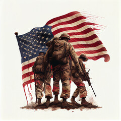 American Flag, Memorial Day, Veterans Day illustration, holiday