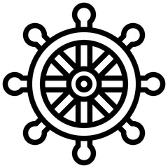 ship wheel ilustration design with outline