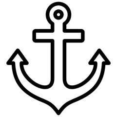 anchor ilustration design with outline