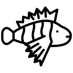 lionfish ilustration design with outline