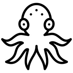 octopus ilustration design with outline