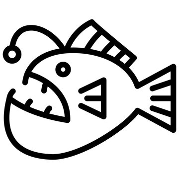 recommend clip art: anglerfish ilustration design with outline