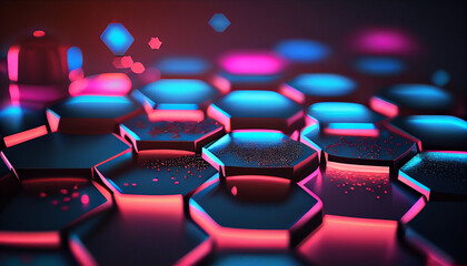 Obraz premium stack of metallic cubes on a dark background.generative ai