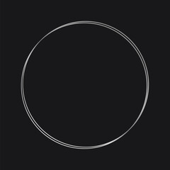 Simple circle geometric silver frame. Vector modern design template for wedding or birthday invitation, brochure, poster and business card