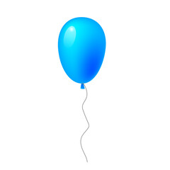 Blue shiny balloon. Happy birthday. Love concept. Vector illustration.