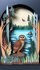 Mystical Owl Landscape: A Paper Quilling Masterpiece