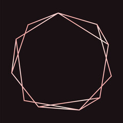 Simple geometric rose gold pattern. Vector modern design template for wedding or birthday invitation, brochure, poster and business card