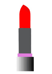 Red lipstick on white background