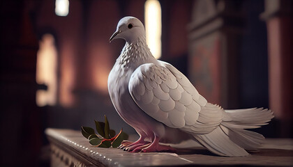 Pigeon in t Christian symbols..generative ai