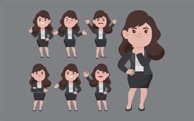 Fototapeta premium Office worker with different poses 