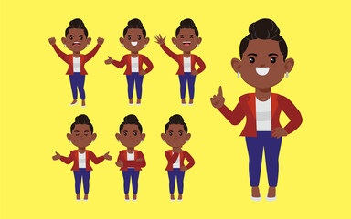 Office worker with different poses 