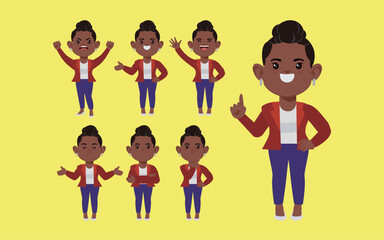 Office worker with different poses 