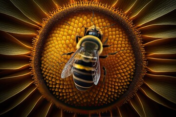 a Bee on a sunflower