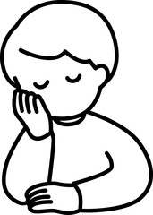 考える男性のベクターイラスト	
