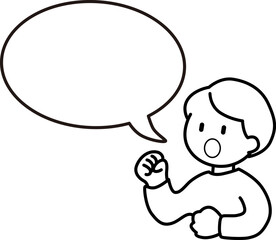 発言する男性のベクターイラスト