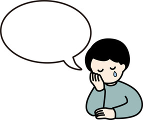 Obraz premium 発言する男性のベクターイラスト