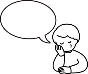 発言する男性のベクターイラスト
