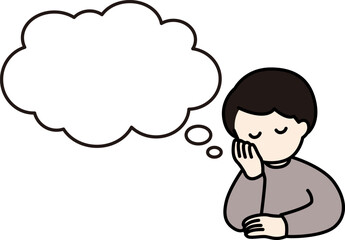 考える男性のベクターイラスト