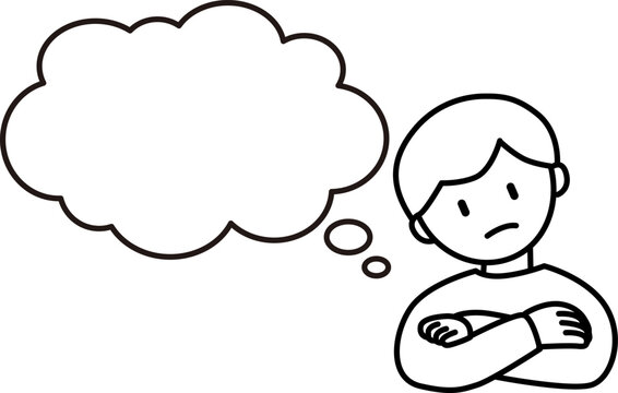 考える男性のベクターイラスト