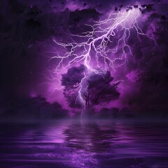purple background with lightening 