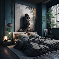 interior of a bedroom Generative AI