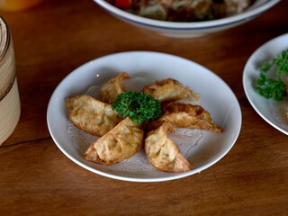 Delicious Asian Chinese food snacks presentation 