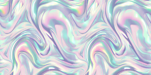 Obraz premium Seamless texture of trendy holographic iridescent abstract surface. Holographic gradient. Generative AI