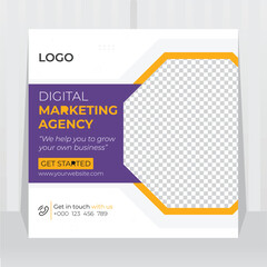 Latest Business marketing agency promotion social media post banner template. Set of Editable minimal square banner and Vector illustrator
