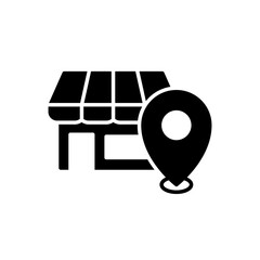 The store or market location icon is a shop building with a map location pin