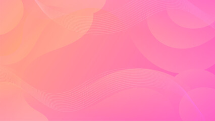 Fototapeta na wymiar Dynamic Gradient Pink Orange Liquid Wave Background. A modern blend of color and fluid shapes. Great for contemporary designs, brochures, banners, and posters